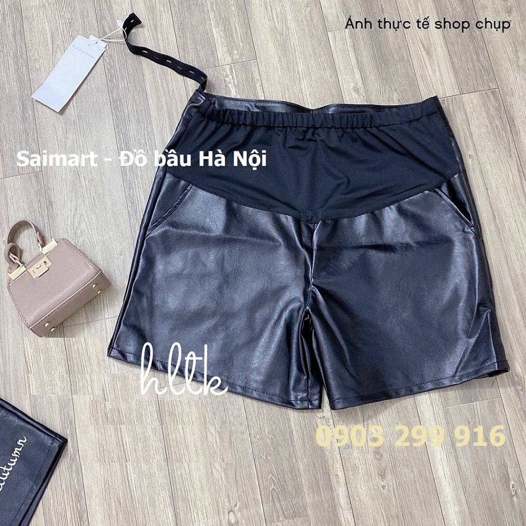 Quần Sooc Bầu Da Sang Chảnh, Sành Điệu Cho Mẹ Bầu, Đầy Đủ Chun Điều Chỉnh, Đủ Size