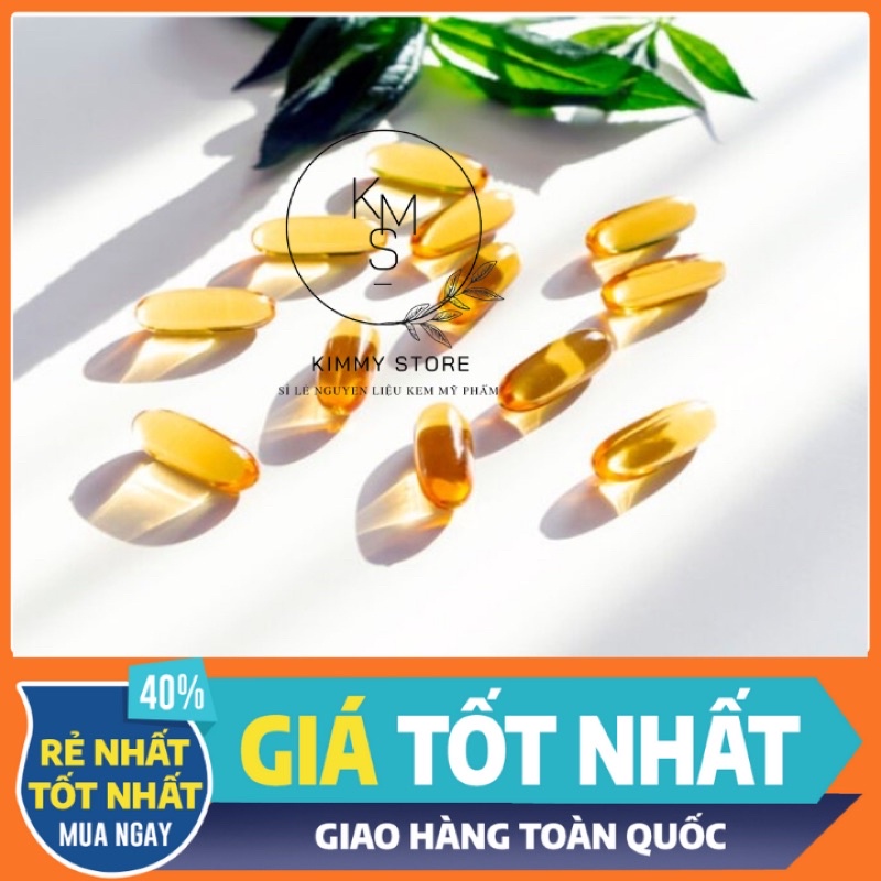 lẻ 1 viên cấy trắng vitamin e dầu dưỡng màu vàng Lớn