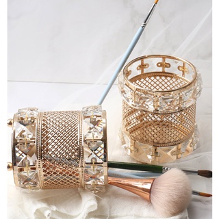 Cốc đựng cọ bút đồ nail mi trang điểm xinh đẹp chất liệu thuỷ tinh pha lê