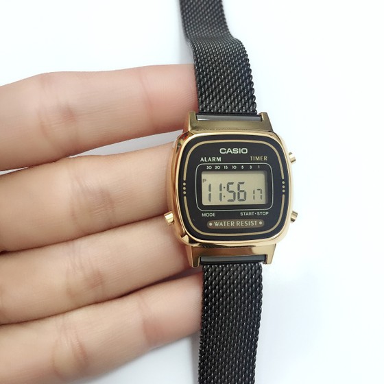 Đồng hồ nữ Casio LA670WEMB-1DF chính hãng Anh Khuê - dây thép, chống nước tuyệt đối - Có tem chống hàng giả