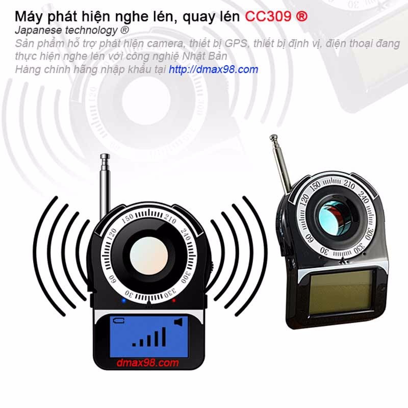 Máy phát hiện Camera, GPS, nghe lén, định vị CC309 chính hãng Nhật Bản