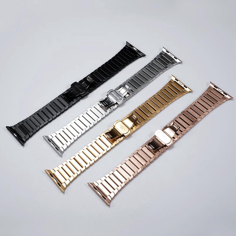 Duo Teng Dây Đeo Bằng Thép Không Gỉ Cho Đồng Hồ Thông Minh Apple Watch 44mm 40mm 42mm 38mm