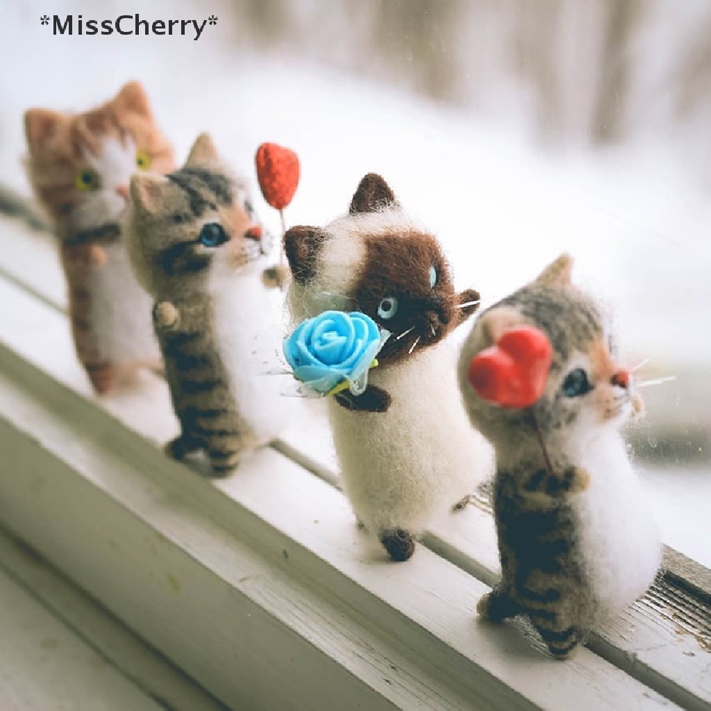 [MissCherry] Đồ Chơi Búp Bê Mèo Nhồi Bông Bằng Len Nỉ Thủ Công Thú Vị Dễ Thương Và Thú Vị Tự Hoàn Thành Không Cần Hoàn Thiện [Hot