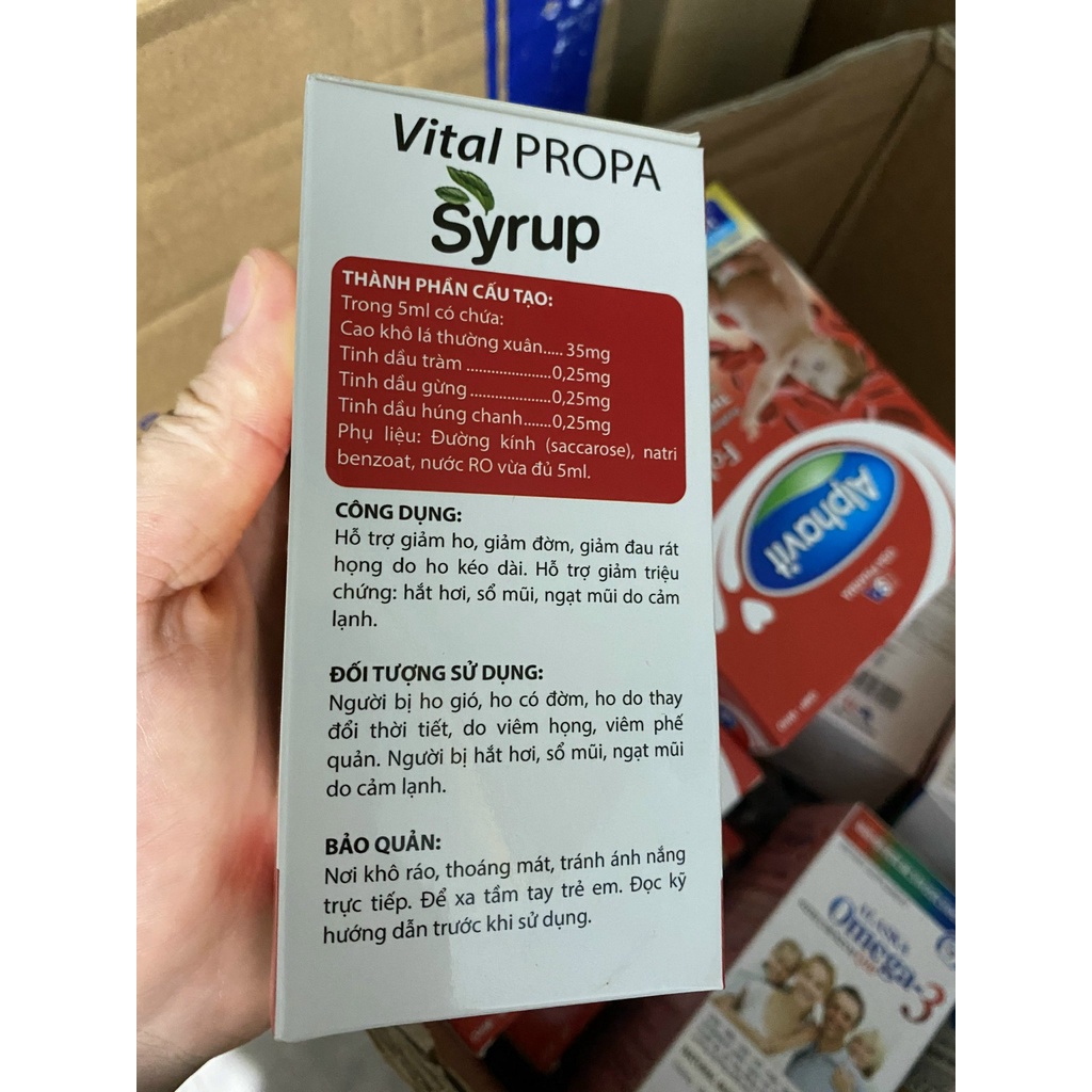 Vital propa Syrup bổ phế giảm ho, long đờm, đau rát họng