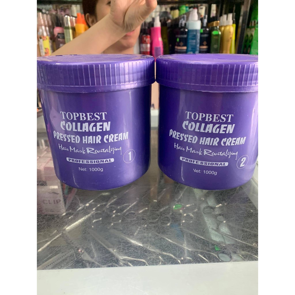 THUỐC ÉP TÓC SIÊU MƯỢT TOPBEST COLLAGEN 1000ml x2