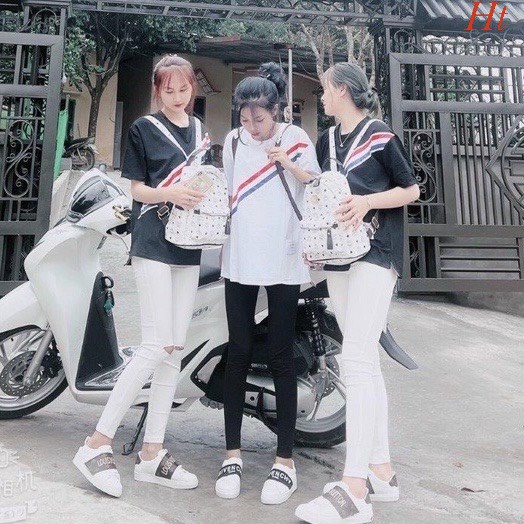 [SALE SỐC] Áo phông cộc tay 3 sọc chéo chất liệu cotton thoáng mát thấm hút mồ hôi nam nữ mặc đẹp (HT)