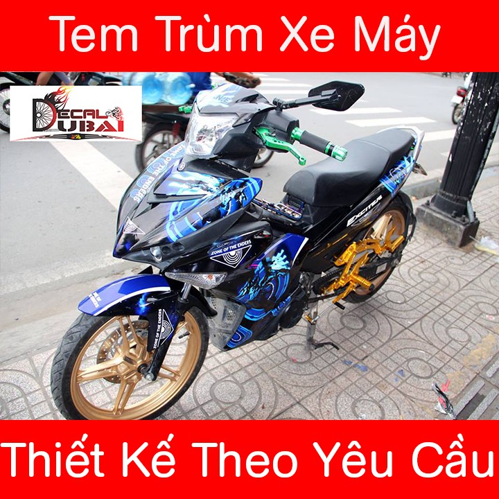 Tem Trùm Exciter 150 Liên Minh Huyền Thoại Đen Xanh