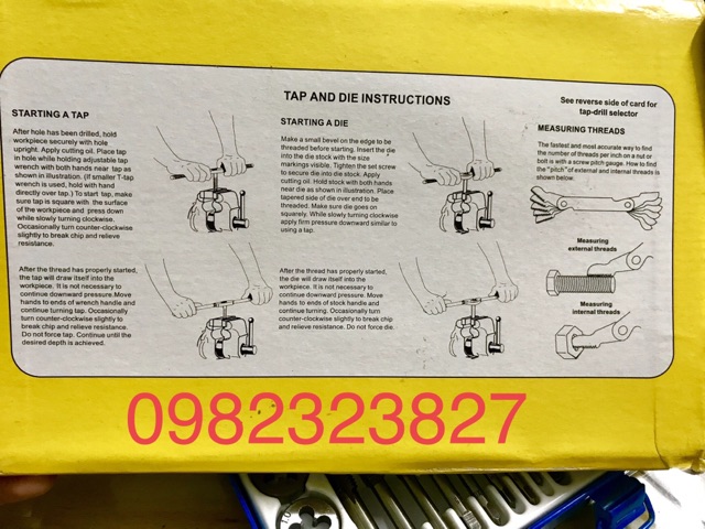 Bộ taro ren Thép hợp kim 40 pcs hộp sắt