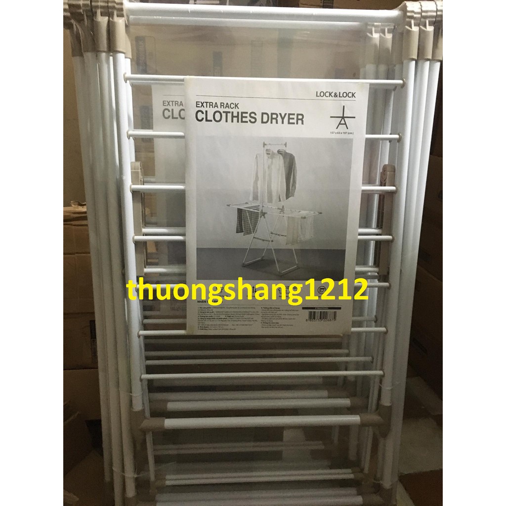 GIÁ PHƠI QUẦN ÁO CÓ THANH TREO ĐỨNG Lock&Lock- ETM522F00204 - STS, Màu be