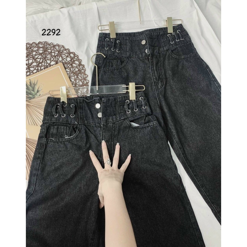 QUẦN BAGGY JEAN NỮ CẠP CAO ( VIDEO - ẢNH THẬT)