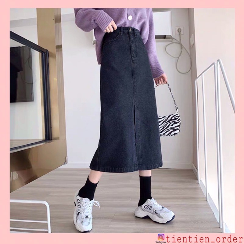 [ORDER] Chân váy Jean xẻ Ulzzang