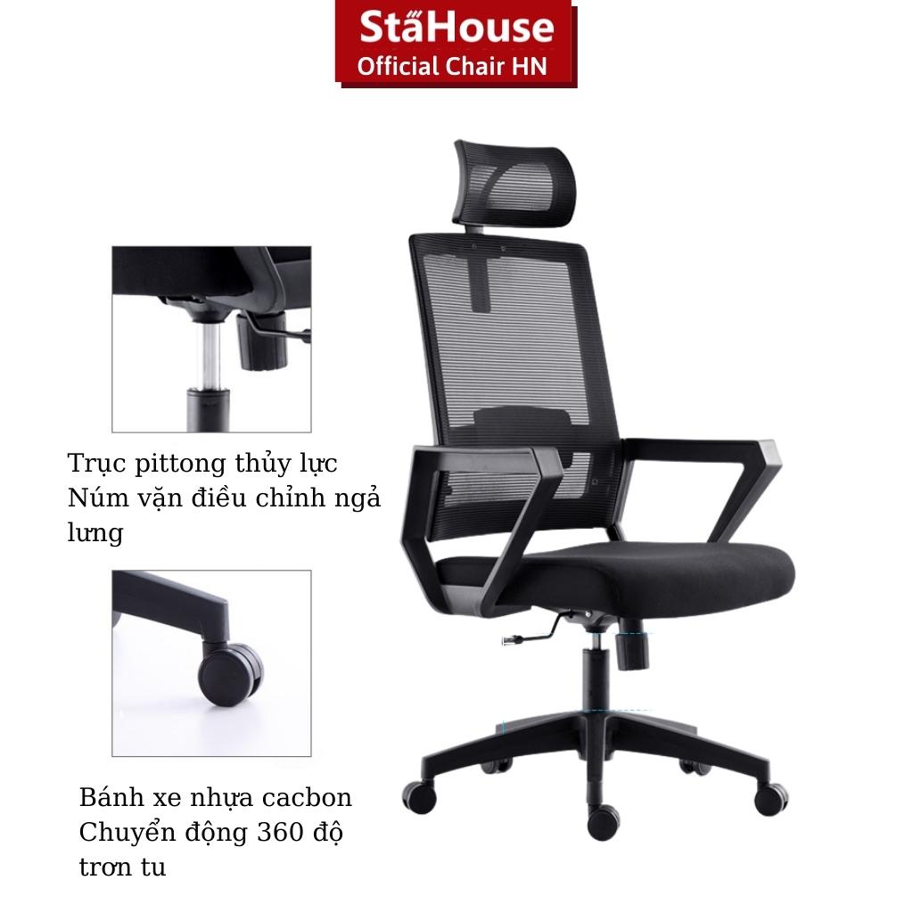 Ghế Văn Phòng Tựa Đầu Chân Xoay, Ghế Công Thái Học Stahouse Official Chair HNGVP-GD403