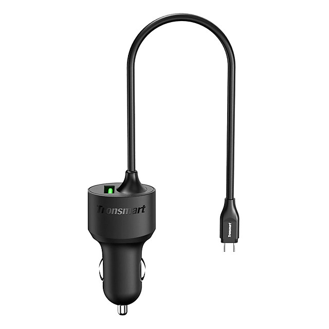 Sạc Xe Hơi Tronsmart 33W 2 Cổng QC3.0 Và USB-C CCTA (Kèm Cáp) - Hàng Chính Hãng