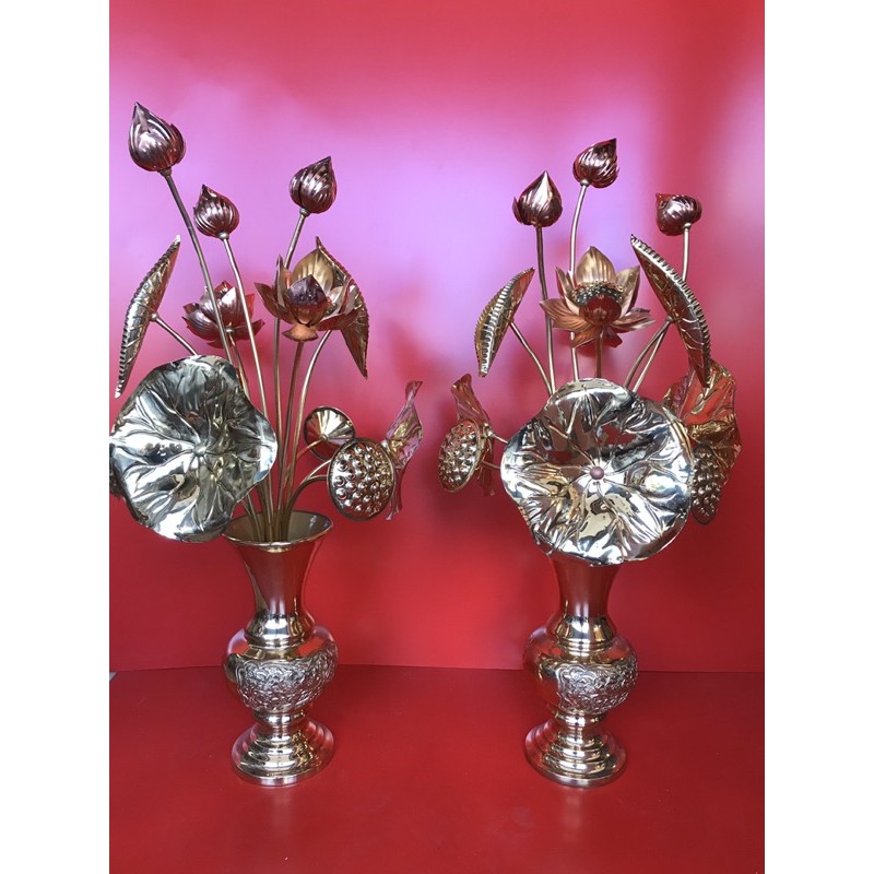 BÓ HOA SEN BẰNG ĐỒNG CAO CẤP(1 BÓ 13 BÔNG)