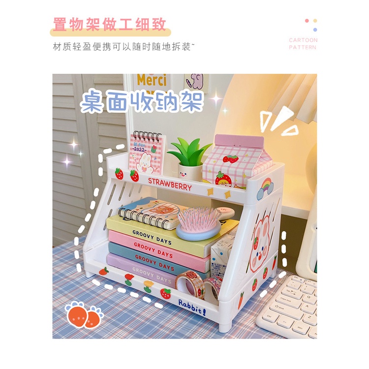 Kệ nhựa 2 tầng để bàn tiện lợi SH043