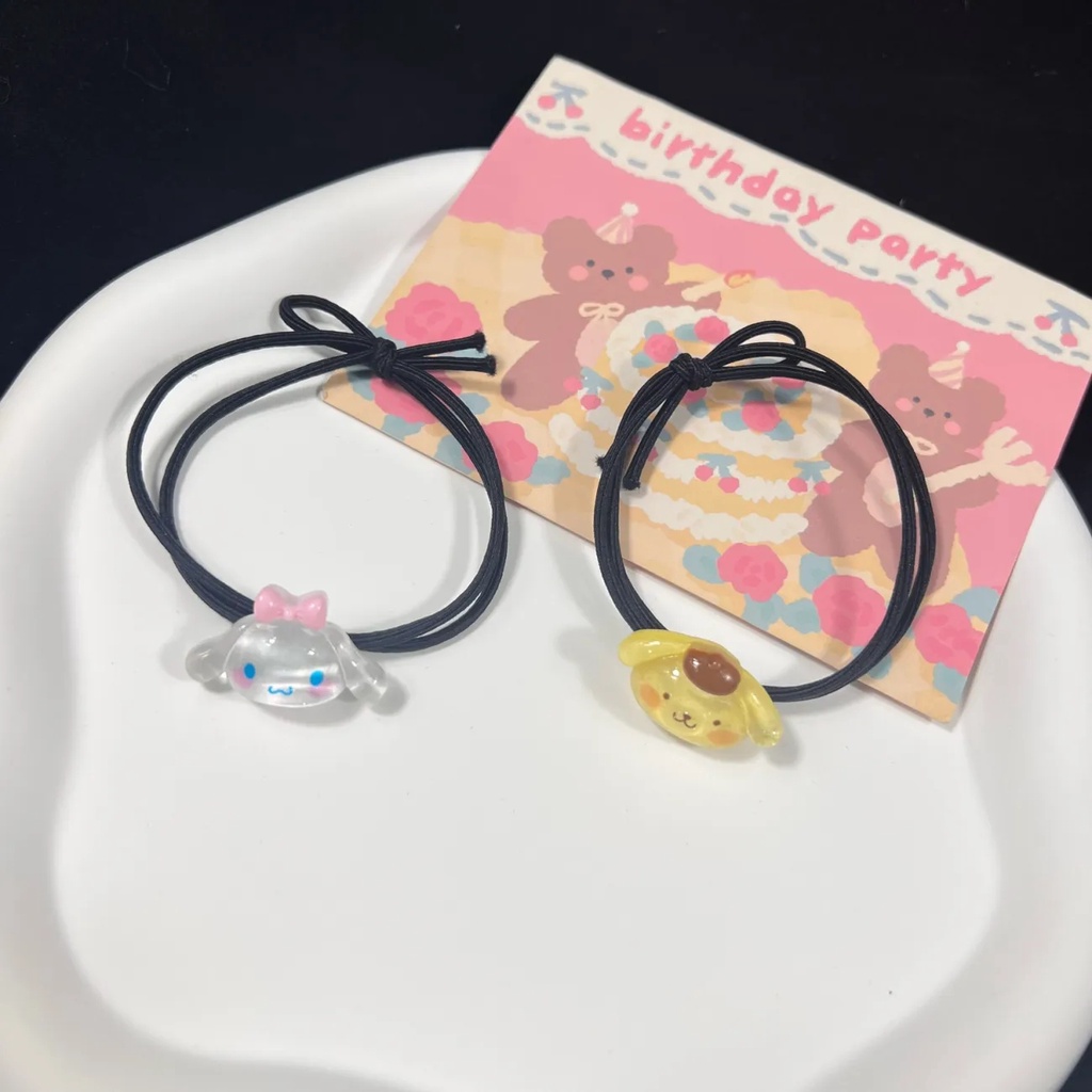 Dây Cột Tóc Trong Suốt Họa Tiết Hoạt Hình Dễ Thương