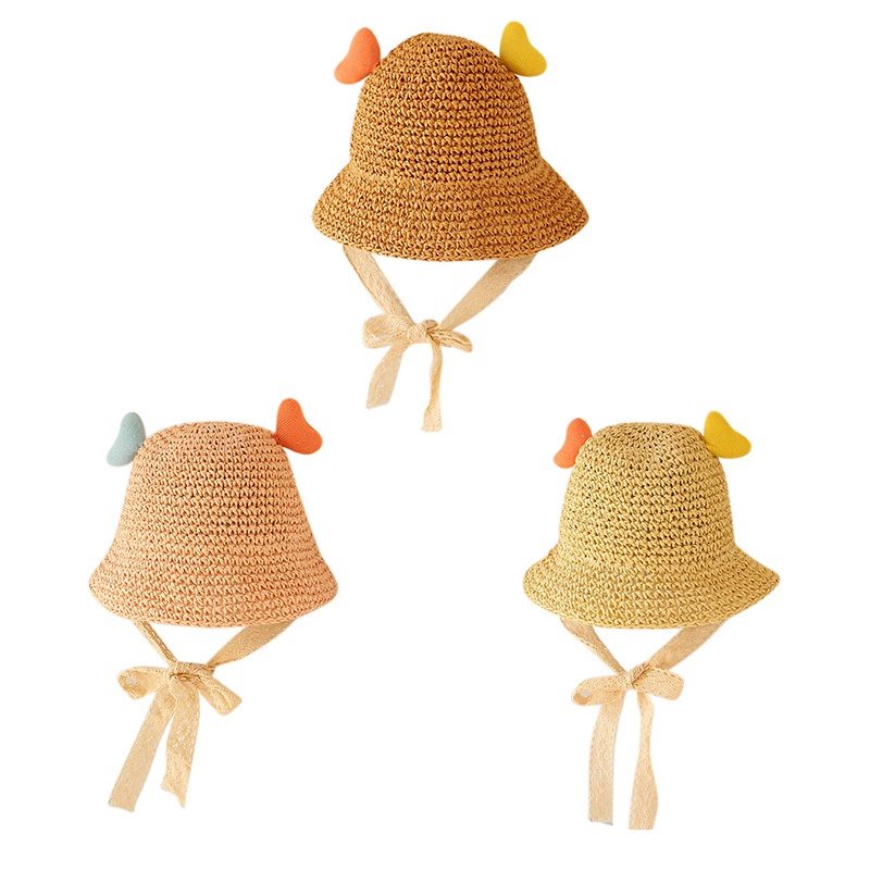 Mũ Rơm Chống Nắng Thoáng Khí Dễ Thương Dành Cho Bé Gái
