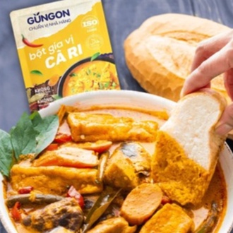 Bột gia vị cà ri GUNGON tẩm ướp chế biến cà ri, xào lăn, xả ớt gói 10g