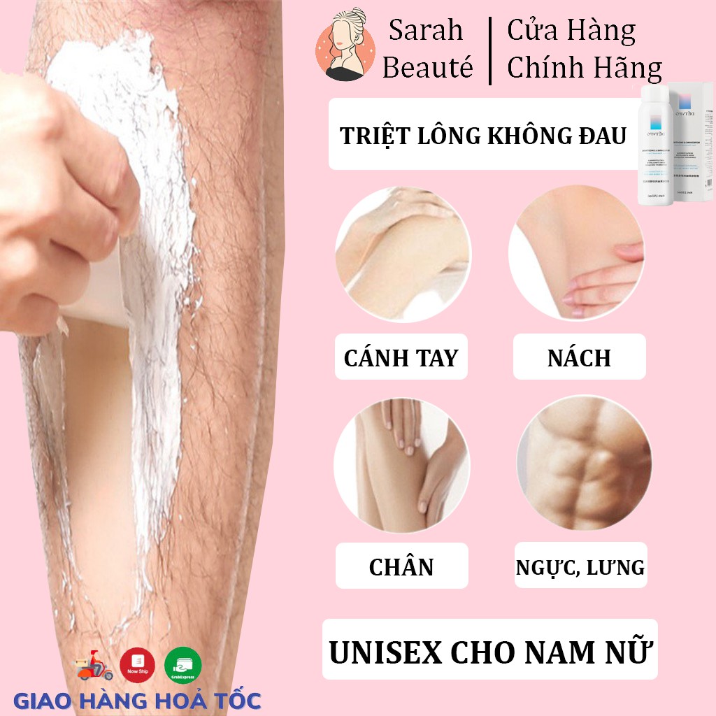 Xịt tẩy lông DETVFO không đau, Lành Tính Dịu Nhẹ, Kem tẩy lông nách, tay, chân, lưng 150ml - Sarah Beaute MP05