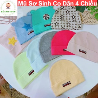 Nón,Mũ cho bé sơ sinh vải Borip co dã,mềm không xù lông cho bé sơ sinh 0-3M-phụ kiện cho bé sơ sinh