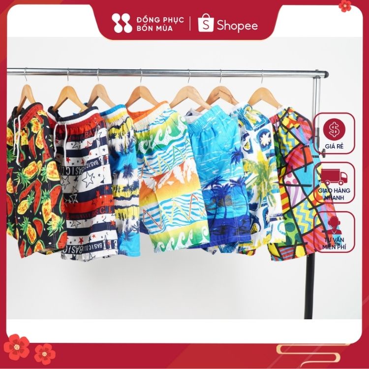 Quần Short Nam Đi Biển Nhiều Màu In Họa Tiết Thời Trang sẵn hàng kèm video Size Từ 50 - 80kg