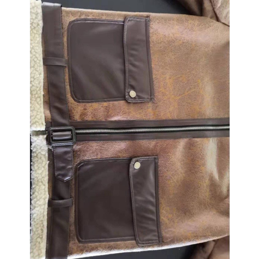 Áo khoác da nam lót lông bảo hành 1 năm - Áo khoác da lót lông cổ cao phòng cách Biker mạnh mẽ