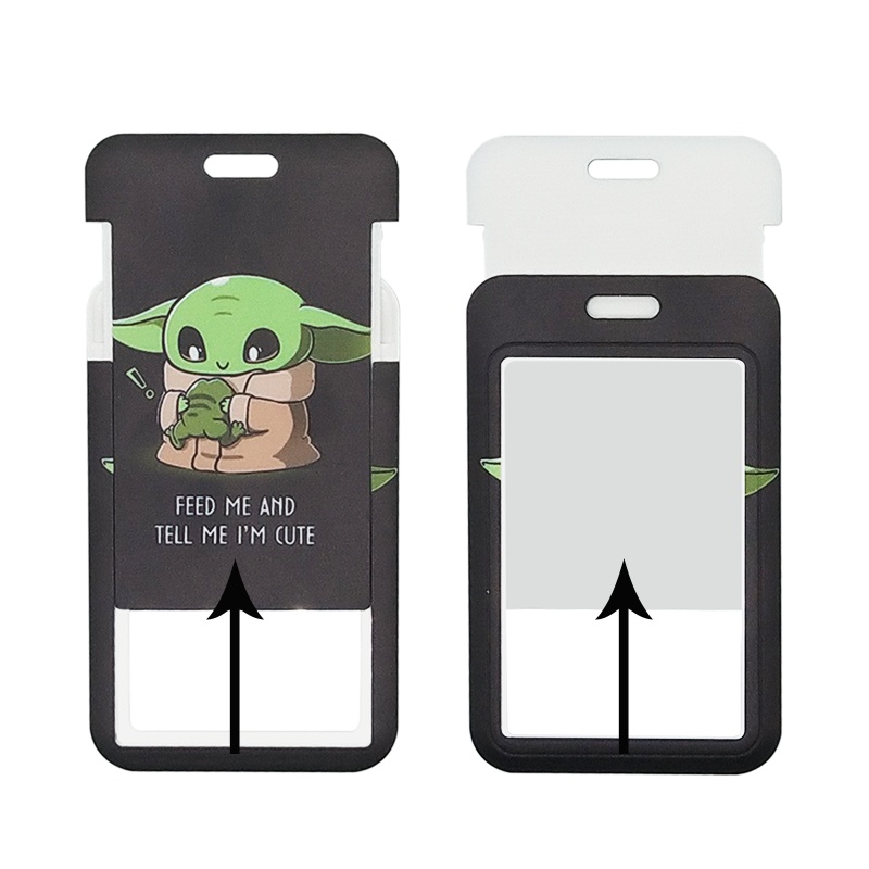 Vỏ Bọc Thẻ Tên Xe Buýt Kèm Dây Đeo Cổ Chống Thất Lạc Họa Tiết Yoda Dễ Thương Cho Học Sinh Giá Đỡ
