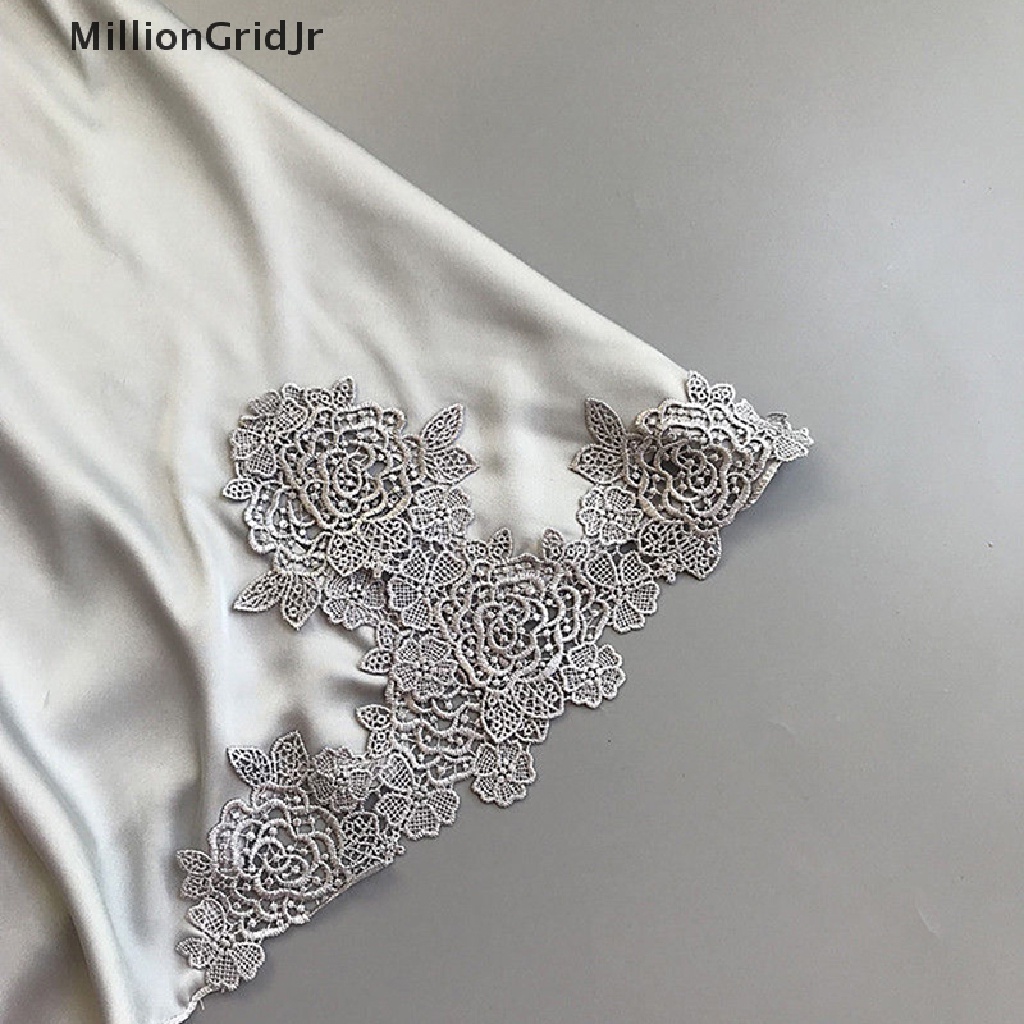 Đầm Ngủ Chất Lụa Phối Ren Kiểu Babydoll Gợi Cảm Cho Bạn Gái