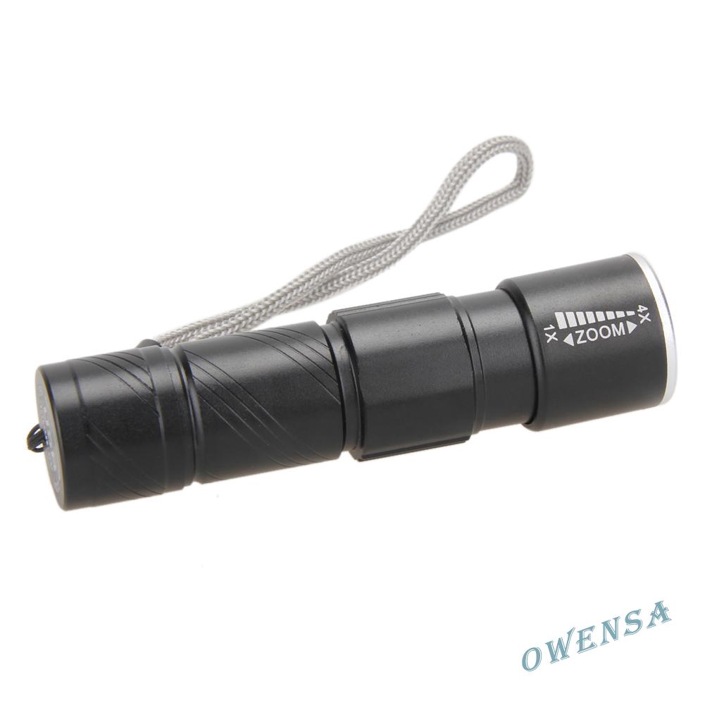 owen}800LM CREE LED Torch Zoomable Waterproof USB Rechargeable Flashlight Torch