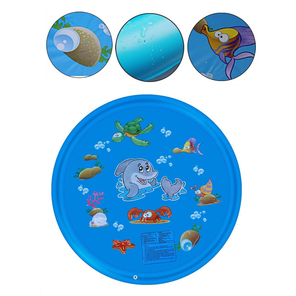 Thảm Phun Nước Bơm Hơi Họa Tiết Động Vật Biển Cho Trẻ Em