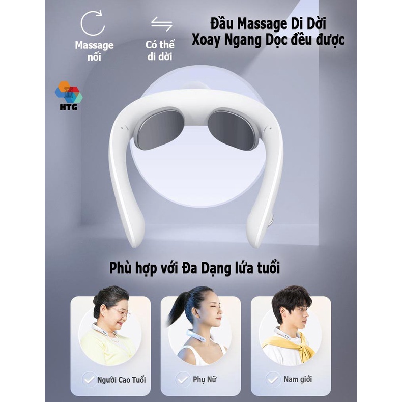 Máy massage cổ Huawei Hilink Jeeback G6 massage 3 cấp nhiệt, 4 khu vực, siêu nhỏ gọn, kết nối App, 10 cường độ mạnh mẽ