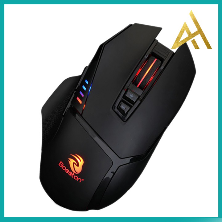 Chuột Máy Vi Tính Laptop Mouse Chơi Game BOSSTON GM800 Đèn LED 7 Màu - Chuột Gaming Có Dây Chuyên Game