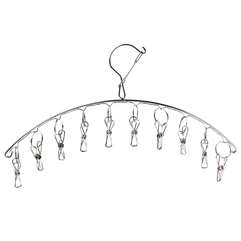 Móc Treo Phơi Quần Áo Hình Dạng Cong Kèm Kẹp Chống Gió Nhỏ Giọt G