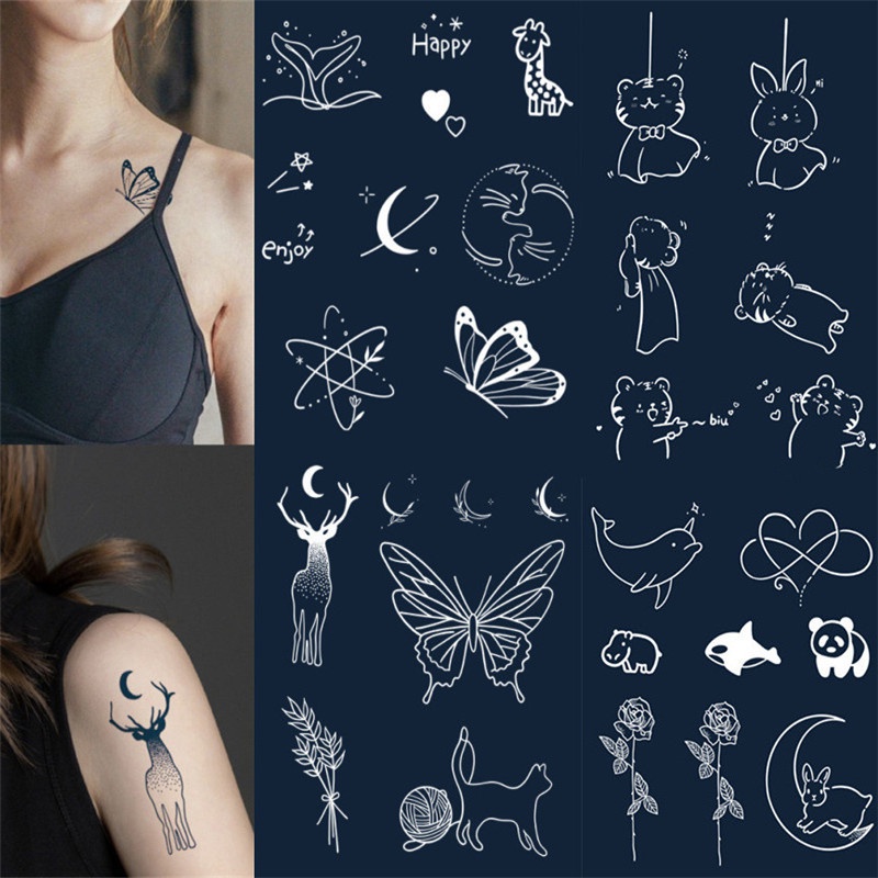 Hình Xăm Dán Tạm Thời Chống Nước Lâu Trôi 15 Ngày Hình Đuôi Nàng Tiên Cá/Hổ/Bướm