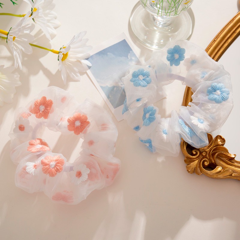 Dây Buộc Tóc Vải Lưới Màu Sắc Ngọt Ngào Thời Trang Cho Nữ