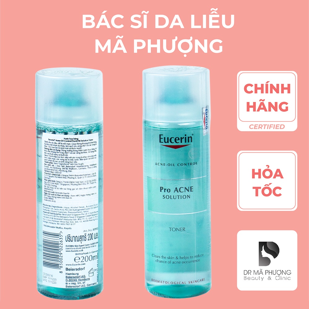 EUCERIN PRO ACNE SOLUTION TONER - Nước Hoa Hồng Cân Bằng Cho Da Dầu Mụn