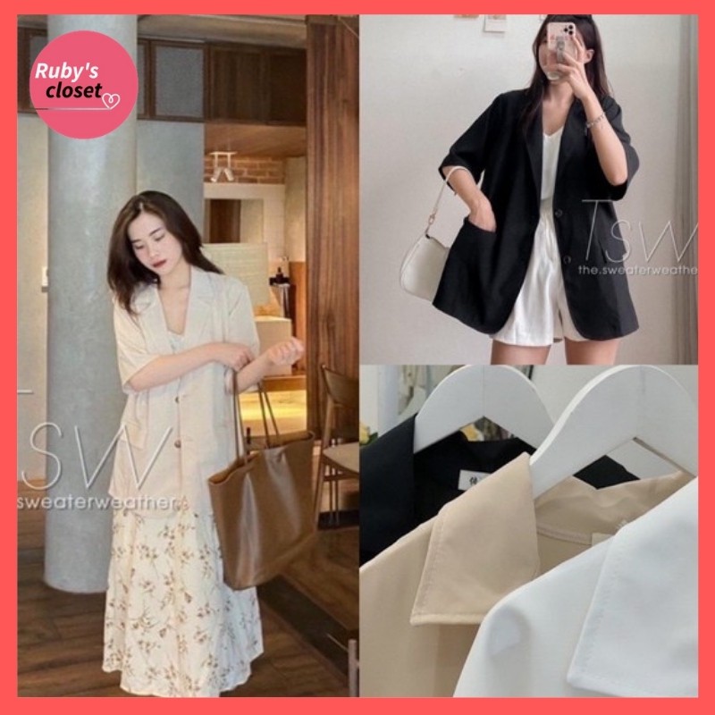 Áo blazer nữ cộc tay - Áo vest nữ thời trang phong cách Hàn Quốc
