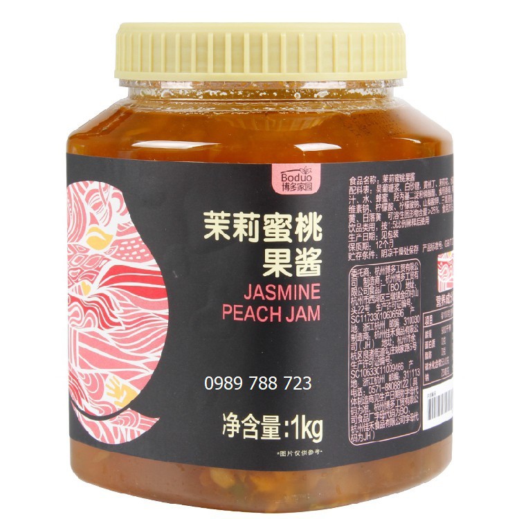 Sốt Đào Nhài Boduo (hộp 1kg) - Sauce Đào Nhài Boduo - Sốt Cam nhài pha trà hoa quả cực ngon
