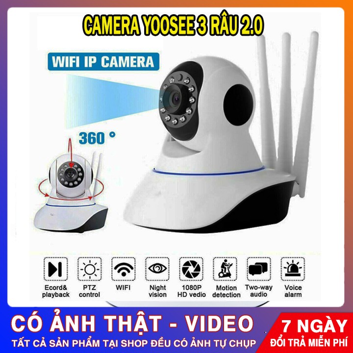 CAMERA YOOSEE 3 RÂU 2.0 FULL HD 1080P | Giám Sát Siêu Rõ Nét - Nhận Biết Chuyển Động Siêu Nhạy | Lỗi 1 Đổi 1 - 40001