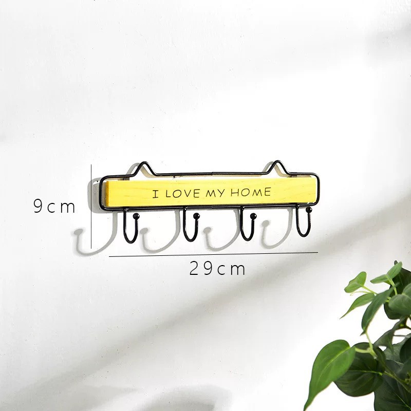 Móc treo đồ móc treo chìa khóa I love my home xinh xắn