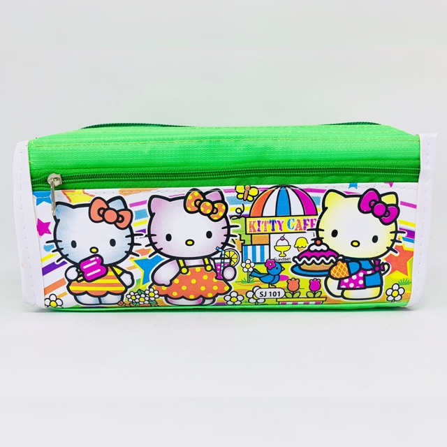Túi Vải Đựng Bút Hình Mèo Hello Kitty Đáng Yêu Ốp