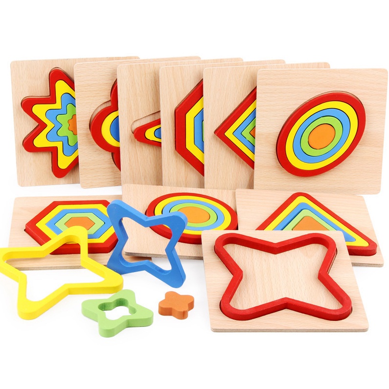 Đồ chơi tranh xếp hình, tranh ghép hình gỗ nỗi 3D, đồ chơi montessori