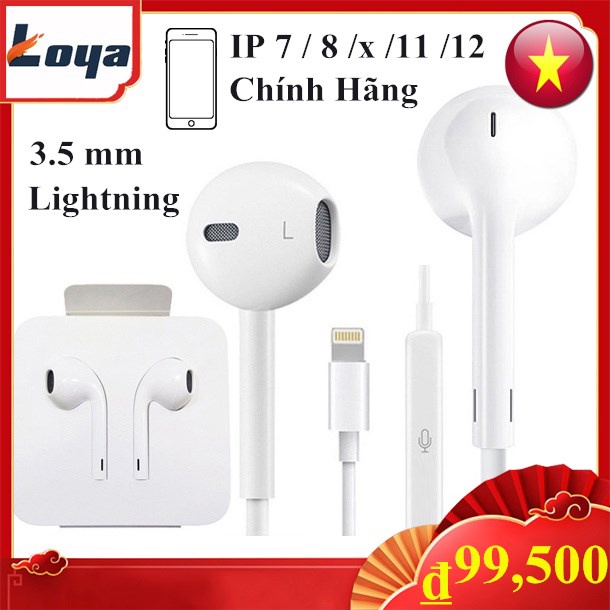Tai Nghe Có Dây Chính Hãng Tai Nghe có dây có mic 3 5mm Chính Hãng Chân Tròn Lightning Tương IP 7 / 8 /x /11 /12
