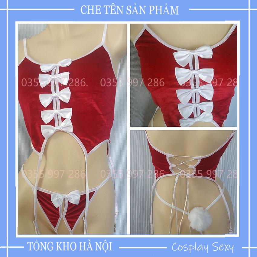 Cosplay Sexy Thỏ Bunny Hở Lưng Đồ Ngủ Sexy Freesize BigSize Garter Corset Nhung Quảng Hâu Cao Cấp _ Ivyshop - T1850 | BigBuy360 - bigbuy360.vn