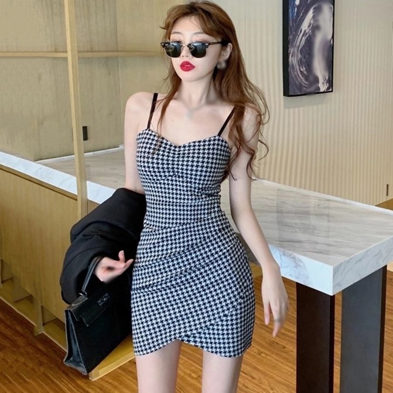 Đầm Hai Dây Cổ Chữ V Thời Trang Mùa Hè Gợi Cảm Cho Nữ