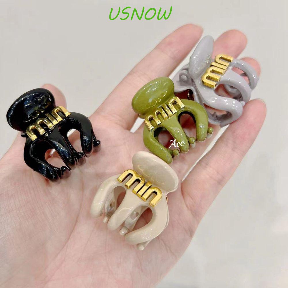 Kẹp Tóc Nhỏ Màu Trơn In Chữ Miu Phong Cách Vintage Dễ Thương Cho Nữ