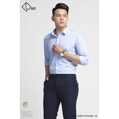 Áo sơ mi Sọc cao cấp dài tay LADO 1011