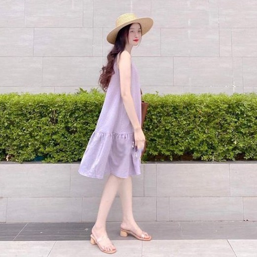 Đầm suông chữ A đuôi cá sát nách
