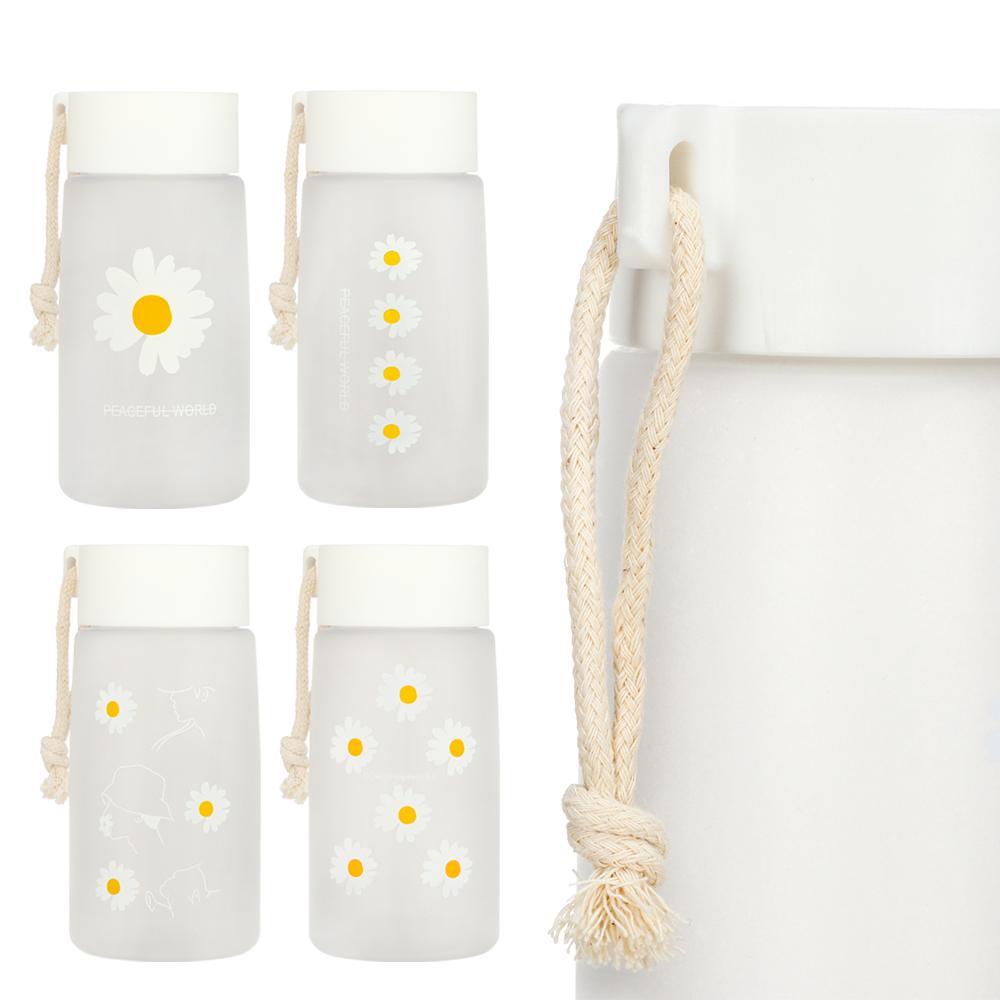 PISTA Bình Nước Nhựa Mờ Hình Hoa Cúc Nhỏ 500ml