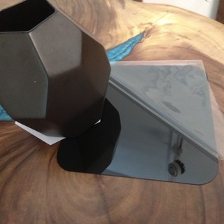 Gương dán tủ, kính trang trí 20x20cm bo 4 góc mặt màu đen